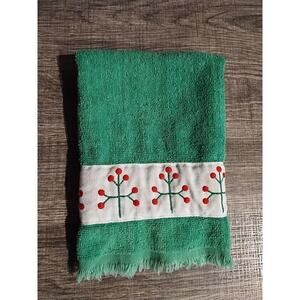 JAKSON Vintage Retro Holiday Christmas Soft Cotton Fingertip Towel 17" x 10"